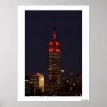 Empire State Building all in red Posters