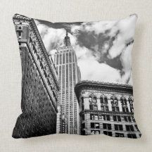 Empire State Building and Skyscrapers Throw Pillows