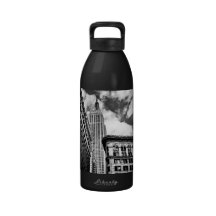 Empire State Building and Skyscrapers Reusable Water Bottles