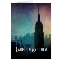 Empire State Building at colorful dusk Greeting Card