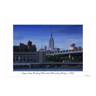 Empire State Building Behind Williamsburg Bridge Print