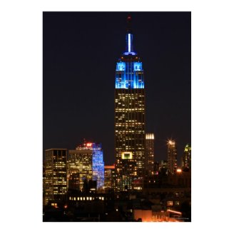 Empire State Building Blue for Autism 2012 Poster