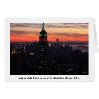 Empire State Building - Christmas Colors Sunset 01 Card