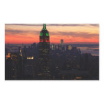 Empire State Building - Christmas Colors Sunset 01 Rectangle Stickers