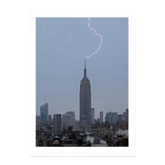 Empire State Building Daytime Lightning Strike 001 Posters