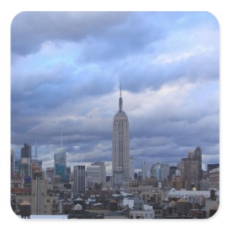 Empire State Building Dramatic Clouds Stickers