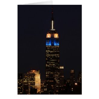 Empire State Building in Blue Pink & White - 01 Greeting Card