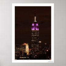 Empire State Building in Purple & White 01 Print