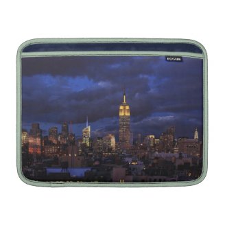 Empire State Building in Yellow, Twilight Sky 02 MacBook Air Sleeve