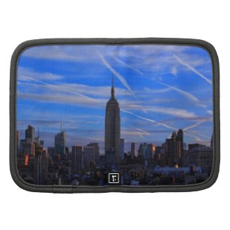 Empire State Building, NYC Skyline and Jet Trails Folio Planners