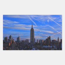 Empire State Building, NYC Skyline and Jet Trails Sticker