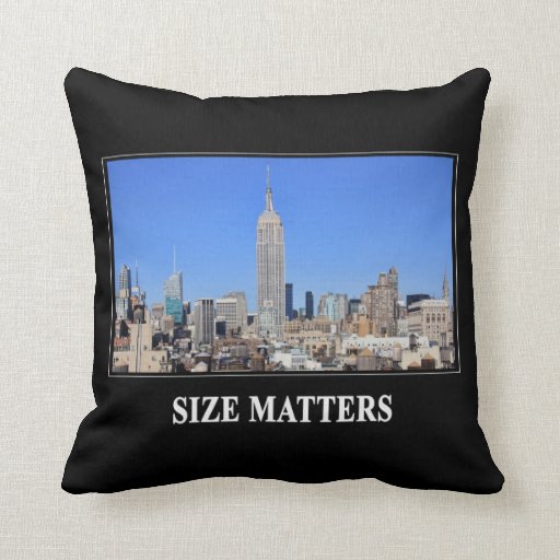 Empire State Building, NYC Skyline Size Matters Throw Pillow Zazzle
