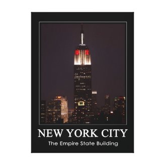 Empire State Building Red & White, 30 Rock 1C Canvas Print