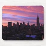 Empire State Building Red White Blue, Pink Sky Mousepad