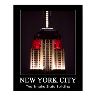 Empire State Building Red & White Close up 1C Posters