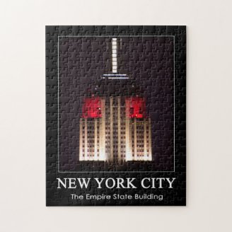 Empire State Building Red & White Close up 1C Puzzle