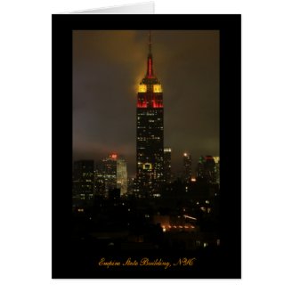 Empire State Building Red, Yellow: Lunar New Year Greeting Card