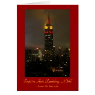 Empire State Building Red, Yellow: Lunar New Year Card