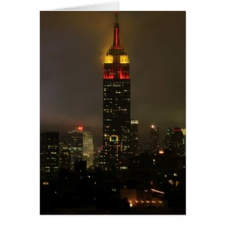 Empire State Building Red, Yellow: Lunar New Year Greeting Cards