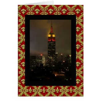 Empire State Building Red, Yellow: Lunar New Year Greeting Cards