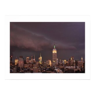Empire State Building, shark-like cloud approaches Poster