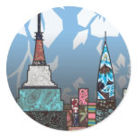 Empire State Building Round Stickers