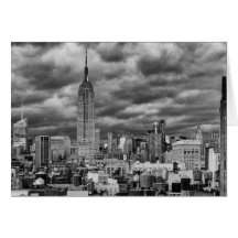 Empire State Building, Stormy NYC skyline, B&W Cards