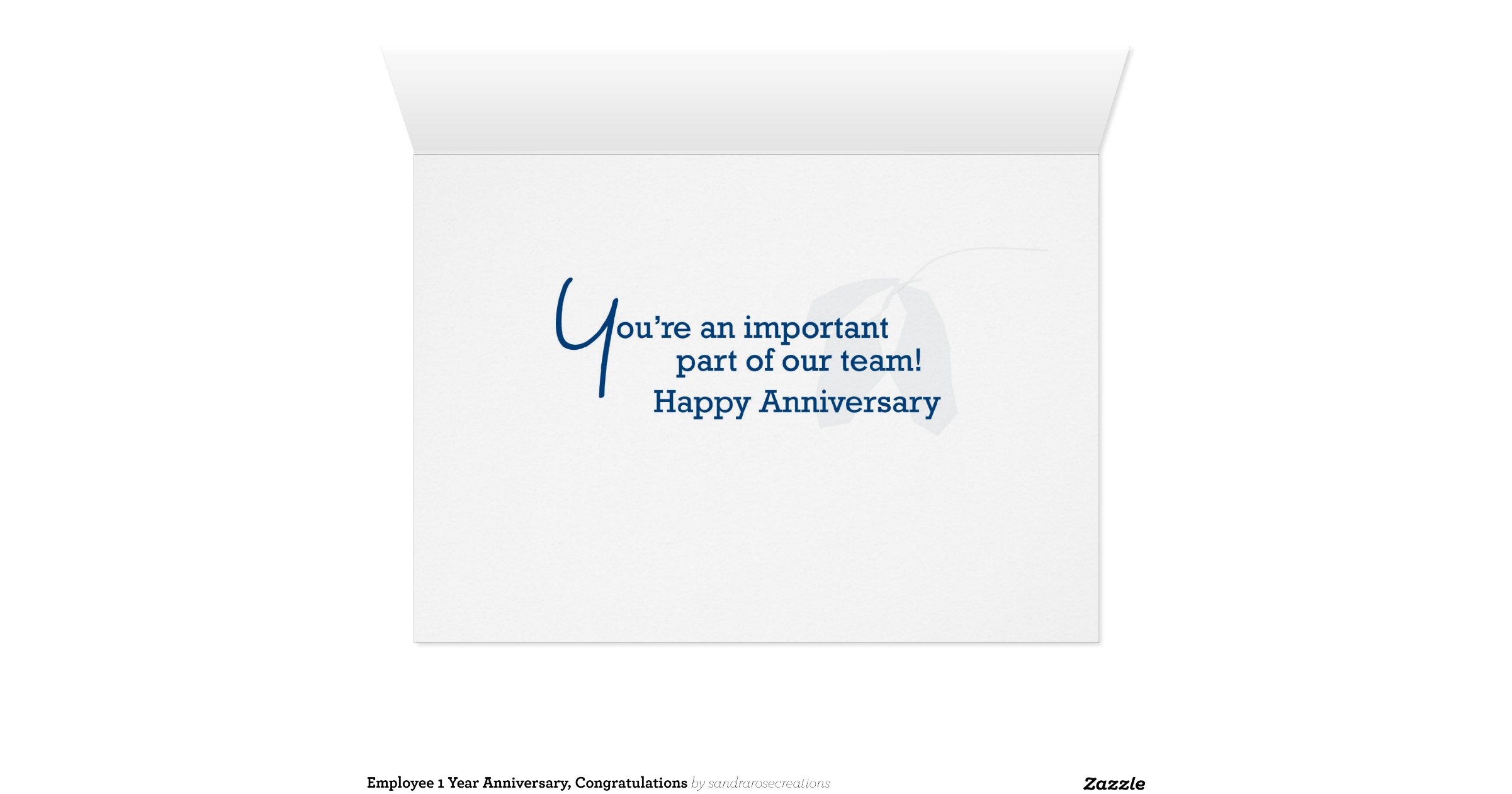 Employee 1 Year Anniversary, Congratulations Greeting Card | Zazzle