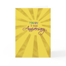Employee Anniversary 1 Year, Sun Greeting Cards