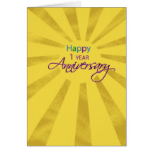 Employee Anniversary 1 Year, Sun Greeting Cards