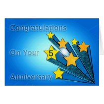 Employee Anniversary Customizable Shooting Stars cards