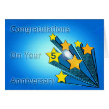 Employee Anniversary Customizable Shooting Stars Greeting Card