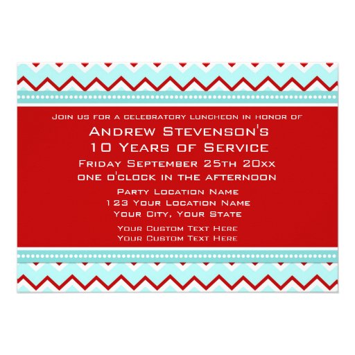 Employee Anniversary Luncheon Invitations