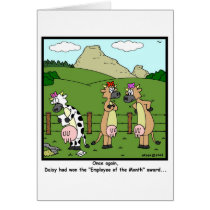 Employee of the Month: Cow Cartoon Greeting Cards