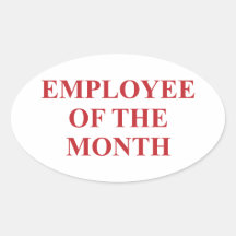 Employee of the Month Oval Stickers