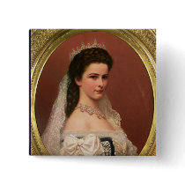 Empress Elizabeth of Bavaria  in Hungarian Pinback Button