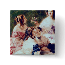 Empress Eugenie  and her Ladies in Waiting Pinback Button
