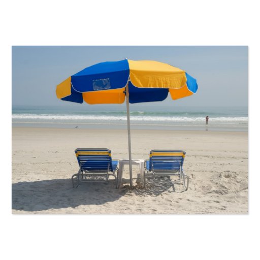 empty beach chairs business card