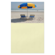 empty beach chairs flyer design
