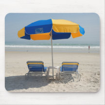 empty beach chairs mouse pads