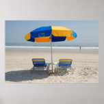 empty beach chairs print