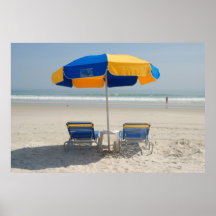 empty beach chairs print