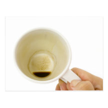 Empty coffee cup post card