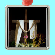Empty Easter Cross of Jesus' Resurrection ornaments