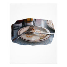 Empty Eaten Plate Fork Knife Food Foodie Design Custom Announcements