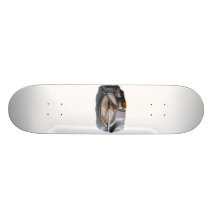 Empty Eaten Plate Fork Knife Food Foodie Design Custom Skate Board