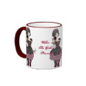 Empty Eyes Red & White Ring Mug by willowgothicprincess Empty Eyes Red & White Ring Mug