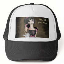 Empty Eyes White & Black Cap hats by willowgothicprincess Empty Eyes White & Black Cap hats
