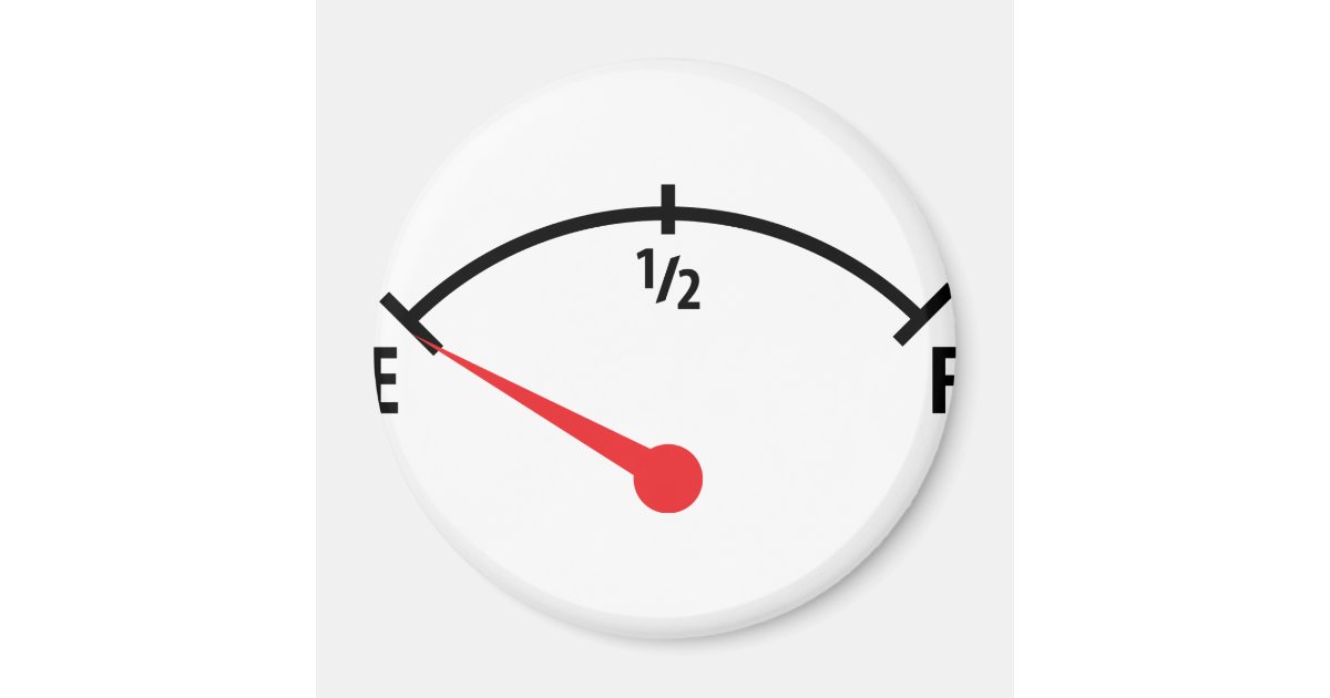empty fuel tank indicator gauge car 2 inch round Zazzle