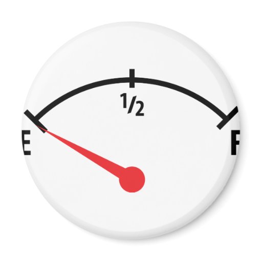 empty fuel tank indicator gauge car Zazzle